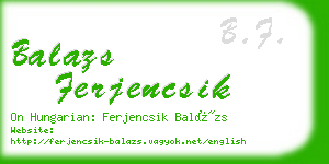 balazs ferjencsik business card